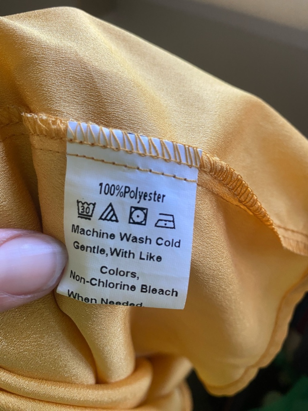 Yellow Ruffle V-Neck Women's Dress - Picture 13 of 13